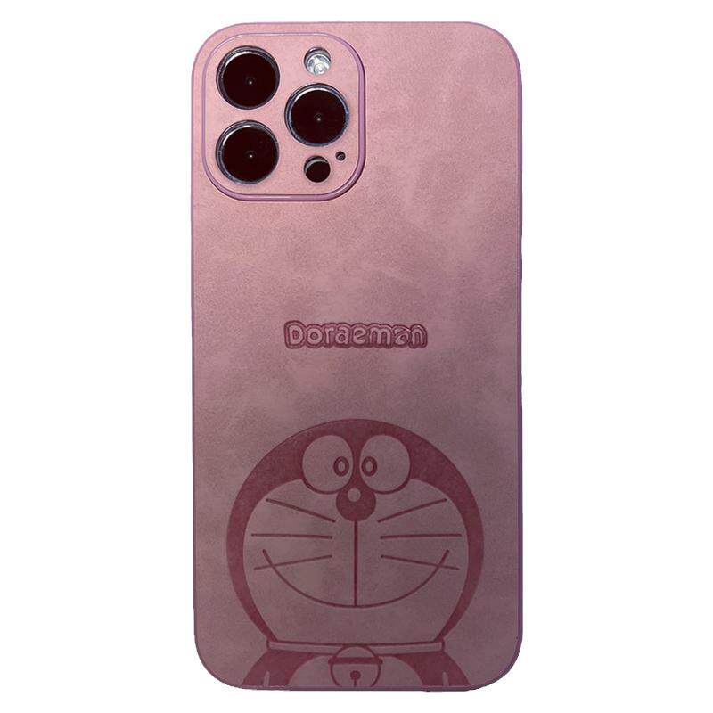 简约哆啦A梦真皮适用苹果iPhone15Pro手机壳防摔12软壳XsMax可爱14plus小叮当外壳ip11情侣男女同款