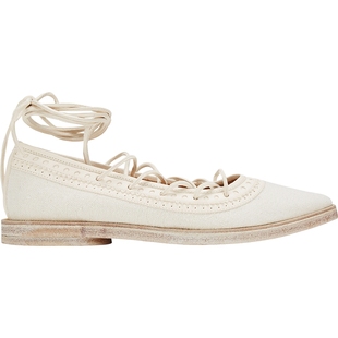 【UMA WANG】蕾虎新款设计感时尚复古交叉绑带平底芭蕾舞鞋单鞋