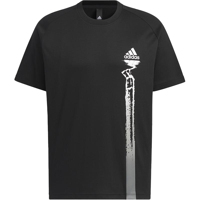 Adidas/阿迪达斯官方正品2024新款男士印花运动休闲短袖T恤JF0798