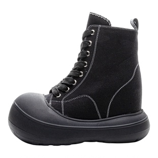 13cm隐形内增高女靴2026新小个子厚底马丁靴坡跟松糕鞋超高跟百搭