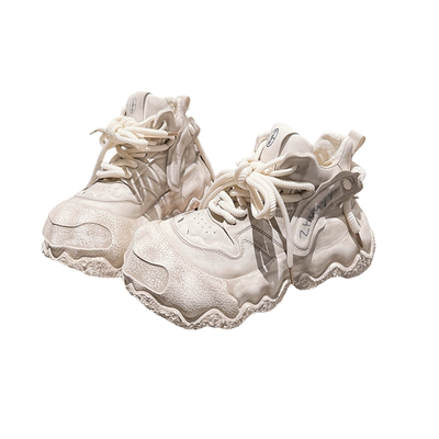 欧货真皮双系带大头面包鞋