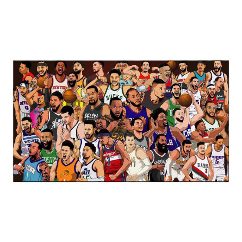NBA全明星科比卧室床头装饰画篮球明星詹姆斯乔丹客厅挂画壁画