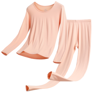 浪莎莫代尔秋衣秋裤套装女士棉毛衫薄新款贴身打底衫红色保暖内衣