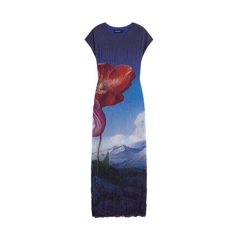 Desigual26春夏新品超现实油画印花短袖连衣裙