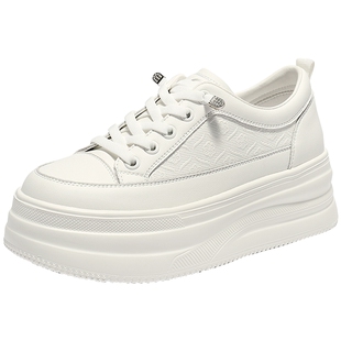 森达厚底小白鞋女款百搭简约增高休闲板鞋26年新款商场同款XWU01