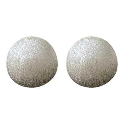 大米饰品】925银针复古小银豆耳钉金属拉丝几何半圈高级感ins耳环