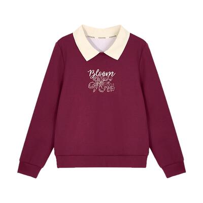 假两件翻领卫衣女春秋款