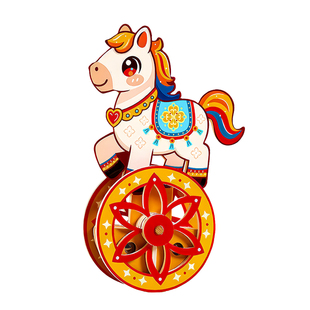 2026马年儿童元旦新年礼品小马木制不倒翁手工diy材料包儿童玩具