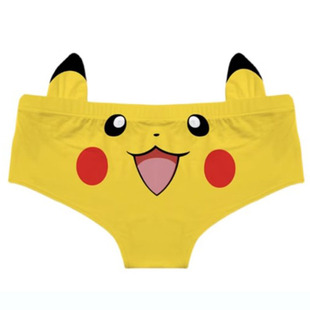 日系日本动漫皮卡丘耳朵立体大码高弹力内裤少女胖次可爱激萌抗菌