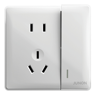 俊朗开关插座面板正品JUNON官方旗舰天环象牙白86型暗装家用套餐