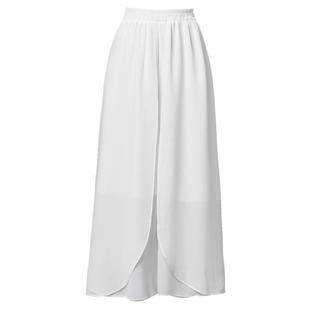今年流行爆款裙裤女2025夏季新款雪纺甩裤开叉阔腿裤薄款白色裤裙