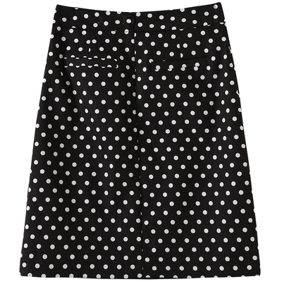 张只只直筒波点半身裙