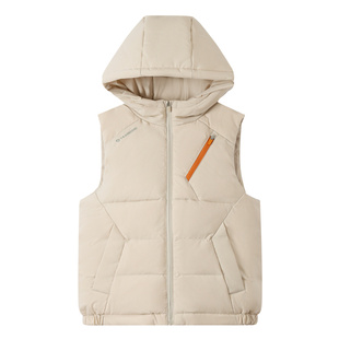 安奈儿童装男童女童带帽羽绒马夹冬新款工装保暖宽松马甲外套