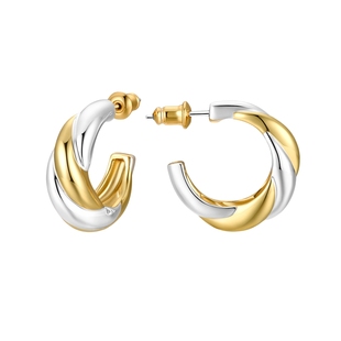 金晨同款LAZY CIRCLES缠绕麻花耳环女气质双色高级感法式百搭配饰