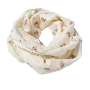 宝宝围巾春秋可爱棉麻薄款防晒围脖男女童小丝巾婴儿外出棉麻纱巾