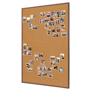 齐富照片墙定制软木板组合磁吸大白板墙贴实木边框毛毡背景地图旅行打卡展示挂式磁力黑板珐琅板家庭客厅装饰