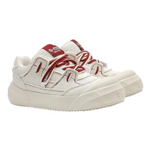 奇安达帆布鞋女款2025新款休闲板鞋百搭厚底开口笑大头鞋复古白色