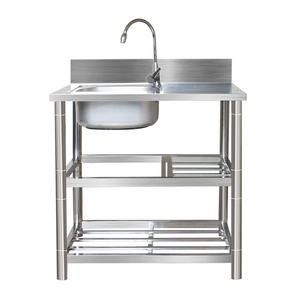 sus全304不锈钢水槽工作台面一体支架洗菜盆家用厨房专用定制水池