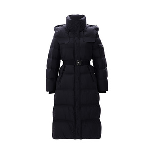 IAmMIX27冬季连帽羽绒衣女长款收腰显瘦高端蓬松保暖白鸭绒羽绒服