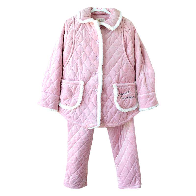 加厚夹棉孕妇睡衣加绒冬季月子服