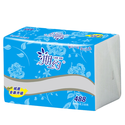 期约卫生纸平板实惠装刀纸32包家用厕纸加韧压花平板纸草纸家庭装