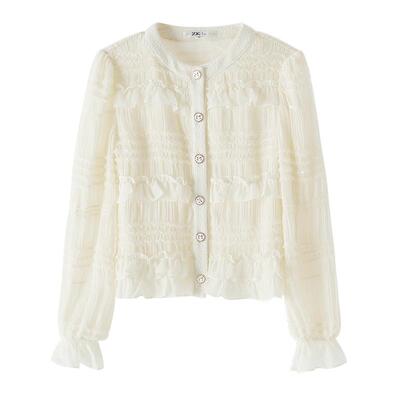 zklin小香风甜美短外套木耳边