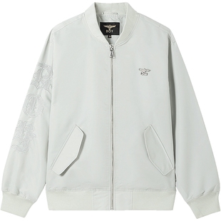 BOYLONDON春季男女同款外套绣花潮牌美式休闲飞行员夹克N23027