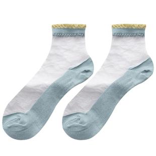 水晶玻璃丝袜子女秋季新款棉底短款夏季薄款脚背透明冰丝凉鞋短袜