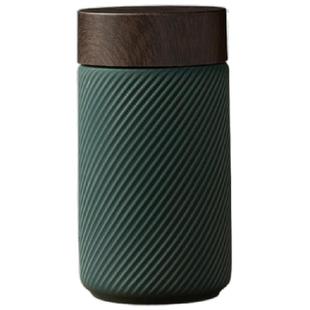 新世纪艺术馆肤感陶瓷随身杯带盖旅行小巧便携泡茶杯办公室用送礼