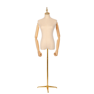 厂家直销金色平头塑料服装带头半身模特展示架女装店新款道具架子