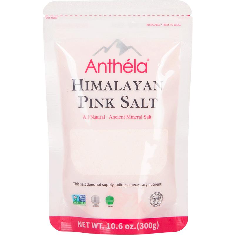 Anthela喜马拉雅粉盐玫瑰盐进口细海盐无碘盐袋装300g
