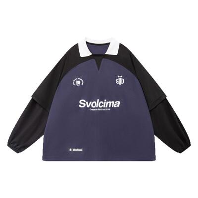 2025春新款日系复古拼色T恤