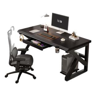 实木电脑桌带抽屉卧室家用学习桌简易书桌办公桌双人电竞桌工作台