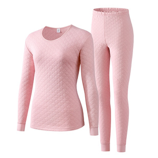 ab保暖内衣三层夹棉护膝套装圆领男女低领秋衣秋裤旗舰P153/P154