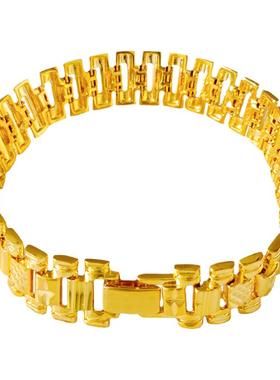 男镀黄金色欧美风手链满38减3元