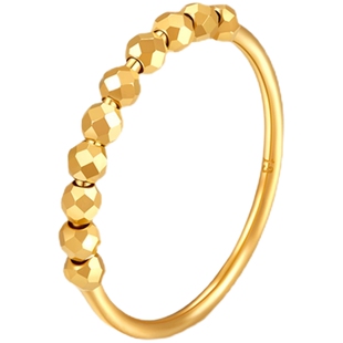 金至尊官方蹦迪珠黄金戒指新款999足金镜面金素圈女戒生日礼物