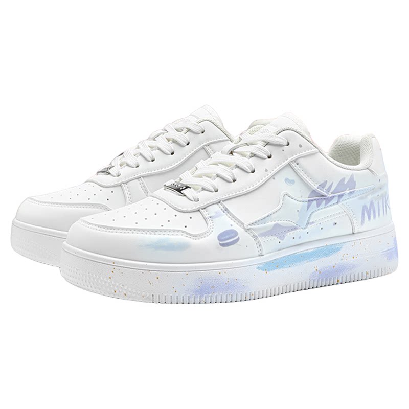 蜡笔小新鞋子男百搭小众空军一号浅紫板鞋春夏新款情侣耐磨休闲鞋