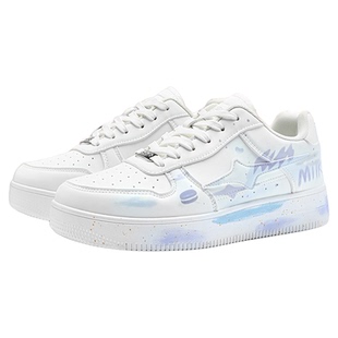 蜡笔小新鞋子男百搭小众空军一号浅紫板鞋秋冬新款情侣耐磨休闲鞋