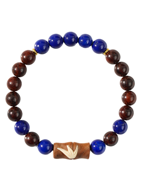 天然印度老料小叶紫檀手串补木水男女竹节高升木质手链青金石手绳