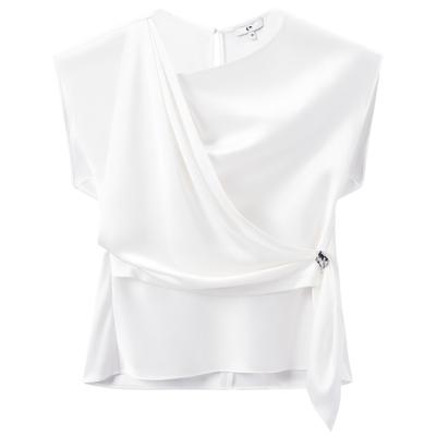 设计师吕燕三醋酸收腰衬衫上衣