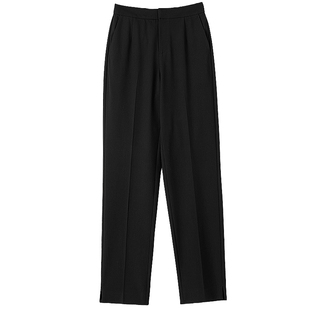 晚白2026年春新款经典简约高腰裤子挺括利落气质通勤烟管裤女