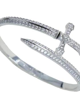 Mr.Blingggggg欧美嘻哈珠宝 满钻审判正义之剑手镯手环 男女双号