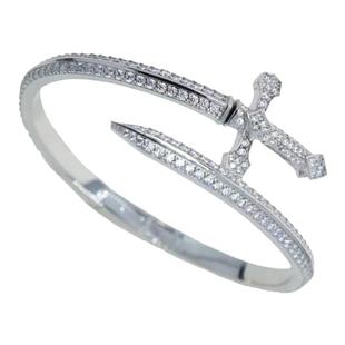 Mr.Blingggggg欧美嘻哈珠宝 满钻审判正义之剑手镯手环 男女双号