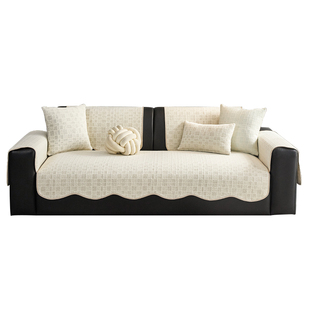 真A类！奶油风抗菌生态棉异形沙发垫防滑四季通用高级感沙发盖布