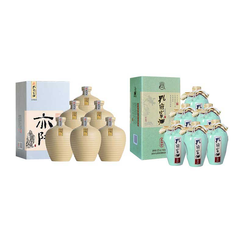 孔府家酒亦陶+孔府珍500ml*6瓶整箱52度浓香型白酒山东特产总12瓶