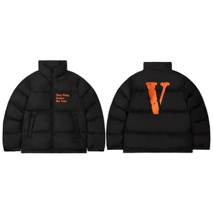 VLONE冬季羽绒服男女同款立领短款2025新款巨好看的外套刺绣情侣