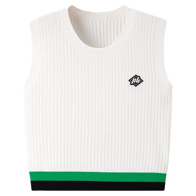 太平鸟女装夏季学院风撞色线背心时尚针织上衣A3EFD2203