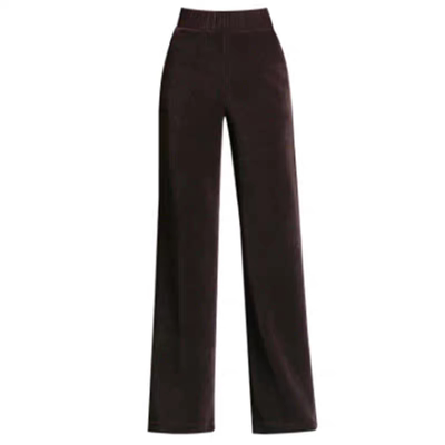 秋冬季雪尼尔阔腿裤加绒直筒裤子