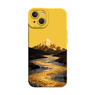 流水生金适用iphone17promax手机壳16日照金山15苹果14plus黑金13mini新款12国风11男士x情侣xr高级感xs小众8