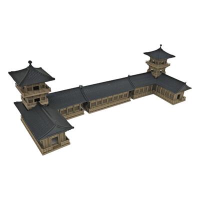 钰书房中式茅草房竹屋木屋农家乐凉亭古建筑模型造景摆件国风模型